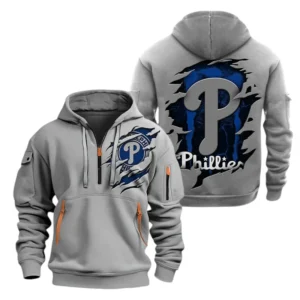 Philadelphia Phillies Half Zip Hoodie Sport Hooded Multi-Pockets Custom Name TN210525Y25QZ2HCT3MBPHP