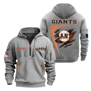 San Francisco Giants Half Zip Hoodie Sport Hooded Multi-Pockets Custom Name TN210525Y25QZ2HCT3MBSF
