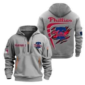 Philadelphia Phillies Half Zip Hoodie Sport Hooded Multi-Pockets Custom Name TN210525Y25QZ2HCT4MBPHP