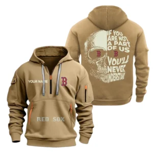 Boston Red Sox Half Zip Hoodie Sport Hooded Multi-Pockets Custom Name TN130525Y25QZ2HCT1MBBRS