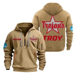 Troy Trojans Half Zip Hoodie Sport Hooded Multi-Pockets Custom Name TN130525Y25QZ2HCT2NCTROY