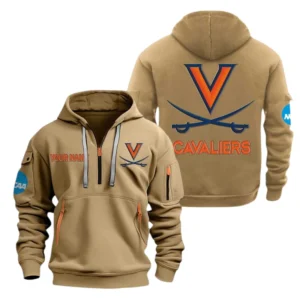 Virginia Cavaliers Half Zip Hoodie Sport Hooded Multi-Pockets Custom Name & Number TN130525Y25QZ2HCT2NCVIR