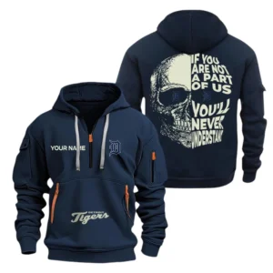 Detroit Tigers Half Zip Hoodie Sport Hooded Multi-Pockets Custom Name TN130525Y25QZ2HCT1MBDET