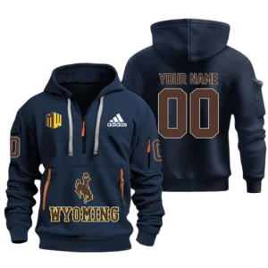 Wyoming Cowboys Half Zip Hoodie Sport Hooded Multi-Pockets Custom Name & Number TN130525Y25QZ2HCT1NCWC