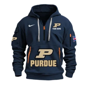 Purdue Boilermakers Half Zip Hoodie Sport Hooded Multi-Pockets Custom Name & Number TN130525Y25QZ2HCT2NCPUR