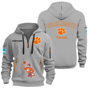 Clemson Tigers Half Zip Hoodie Sport Hooded Multi-Pockets Custom Name HIDI270525Y25QZ2HNCCU