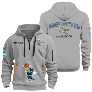 Georgia Tech Yellow Jackets Half Zip Hoodie Sport Hooded Multi-Pockets Custom Name HIDI280525Y25QZ2HNCGT