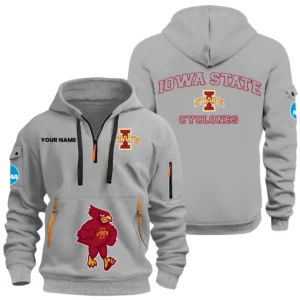 Iowa State Cyclones Half Zip Hoodie Sport Hooded Multi-Pockets Custom Name HIDI280525Y25QZ2HNCISU