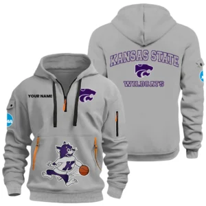 Kansas State Wildcats Half Zip Hoodie Sport Hooded Multi-Pockets Custom Name HIDI280525Y25QZ2HNCKSU