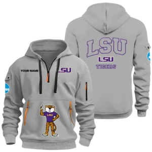 LSU Tigers Half Zip Hoodie Sport Hooded Multi-Pockets Custom Name HIDI280525Y25QZ2HNCLSU