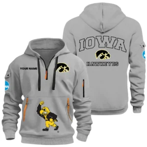 Iowa Hawkeyes Half Zip Hoodie Sport Hooded Multi-Pockets Custom Name HIDI280525Y25QZ2HNCUIH