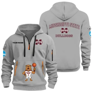 Mississippi State Bulldogs Half Zip Hoodie Sport Hooded Multi-Pockets Custom Name HIDI290525Y25QZ2HNCMSB