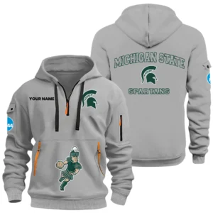 Michigan State Spartans Half Zip Hoodie Sport Hooded Multi-Pockets Custom Name HIDI290525Y25QZ2HNCMSU