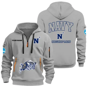 Navy Midshipmen Half Zip Hoodie Sport Hooded Multi-Pockets Custom Name HIDI290525Y25QZ2HNCUSNA