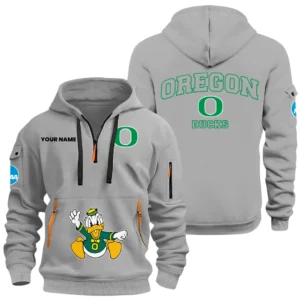 Oregon Ducks Half Zip Hoodie Sport Hooded Multi-Pockets Custom Name HIDI300525Y25QZ2HNCGO