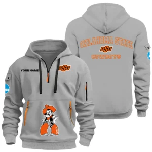 Oklahoma State Cowboys Half Zip Hoodie Sport Hooded Multi-Pockets Custom Name HIDI300525Y25QZ2HNCOSU