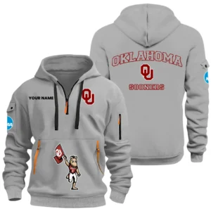 Oklahoma Sooners Half Zip Hoodie Sport Hooded Multi-Pockets Custom Name HIDI300525Y25QZ2HNCOU