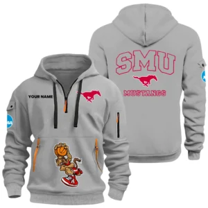 SMU Mustangs Half Zip Hoodie Sport Hooded Multi-Pockets Custom Name HIDI300525Y25QZ2HNCSMU