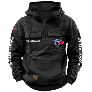Toronto Blue Jays Quarter Zip Hoodie, Sports Hoodie Multi-Pockets, Custom Name TN210525Y41HJRCT1MBTOR