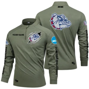 Gonzaga Bulldogs Long Sleeve Shirt, Stand Collar Quarter Zip-up Custom Name HIDI170525Y49LMT05NCGB