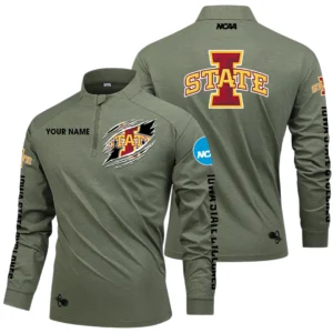 Iowa State Cyclones Long Sleeve Shirt, Stand Collar Quarter Zip-up Custom Name HIDI170525Y49LMT05NCISU