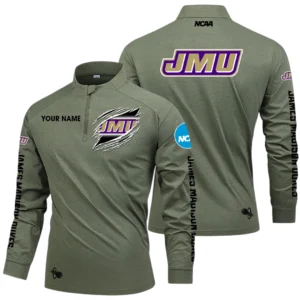 James Madison Dukes Long Sleeve Shirt, Stand Collar Quarter Zip-up Custom Name HIDI170525Y49LMT05NCJMU