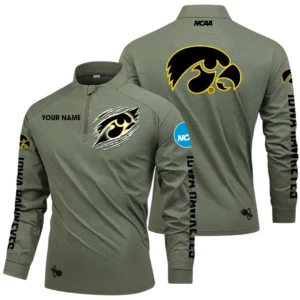 Iowa Hawkeyes Long Sleeve Shirt, Stand Collar Quarter Zip-up Custom Name HIDI170525Y49LMT05NCUIH