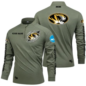 Missouri Tigers Long Sleeve Shirt, Stand Collar Quarter Zip-up Custom Name HIDI190525Y49LMT05NCGER