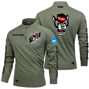 NC State Wolfpack Long Sleeve Shirt, Stand Collar Quarter Zip-up Custom Name HIDI190525Y49LMT05NCNCSU