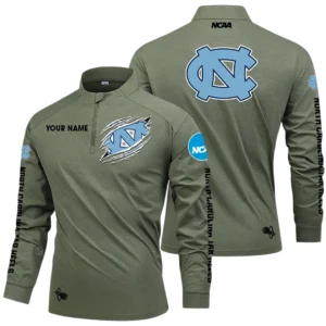 North Carolina Tar Heels Long Sleeve Shirt, Stand Collar Quarter Zip-up Custom Name HIDI190525Y49LMT05NCUNC