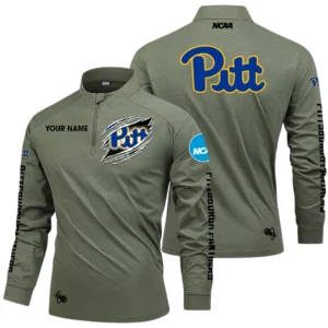 Pittsburgh Panthers Long Sleeve Shirt, Stand Collar Quarter Zip-up Custom Name HIDI200525Y49LMT05NCPITT