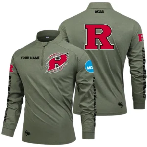 Rutgers Scarlet Knights Long Sleeve Shirt, Stand Collar Quarter Zip-up Custom Name HIDI200525Y49LMT05NCRSK