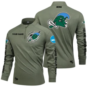 Tulane Green Wave Long Sleeve Shirt, Stand Collar Quarter Zip-up Custom Name HIDI200525Y49LMT05NCTGW