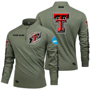 Texas Tech Red Raiders Long Sleeve Shirt, Stand Collar Quarter Zip-up Custom Name HIDI200525Y49LMT05NCTT