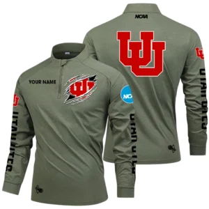 Utah Utes Long Sleeve Shirt, Stand Collar Quarter Zip-up Custom Name HIDI200525Y49LMT05NCUU