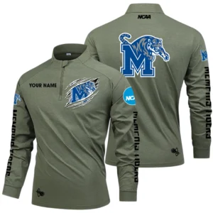 Memphis Tigers Long Sleeve Shirt, Stand Collar Quarter Zip-up Custom Name HIDI220525Y49LMT05NCMEM