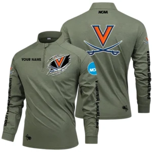 Virginia Cavaliers Long Sleeve Shirt, Stand Collar Quarter Zip-up Custom Name HIDI220525Y49LMT05NCVIR