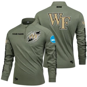 Wake Forest Demon Deacons Long Sleeve Shirt, Stand Collar Quarter Zip-up Custom Name HIDI220525Y49LMT05NCWF