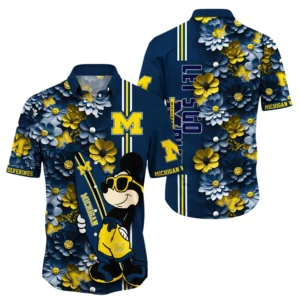 Michigan Wolverines Hawaiian Shirt All Over Print, Custom Name TN300425Y7HWCT10NCMIW