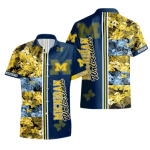 Michigan Wolverines Hawaiian Shirt All Over Print, Custom Name TN300425Y7HWCT13NCMIW