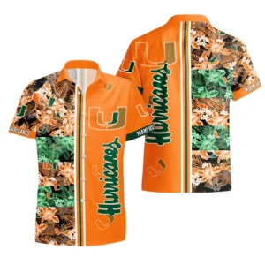 Miami Hurricanes Hawaiian Shirt All Over Print, Custom Name TN300425Y7HWCT13NCUM