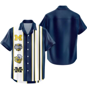 Michigan Wolverines Hawaiian Shirt All Over Print, Custom Name TN300425Y7HWCT16NCMIW