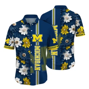 Michigan Wolverines Hawaiian Shirt All Over Print, Custom Name TN300425Y7HWCT21NCMIW