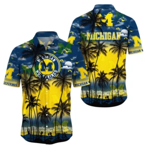 Michigan Wolverines Hawaiian Shirt All Over Print, Custom Name TN300425Y7HWCT24NCMIW