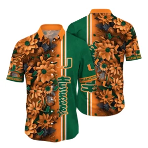 Miami Hurricanes Hawaiian Shirt All Over Print, Custom Name TN300425Y7HWCT4NCUM