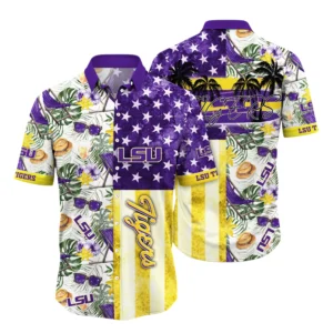 LSU Tigers Hawaiian Shirt All Over Print, Custom Name TN300425Y7HWCT5NCLSU