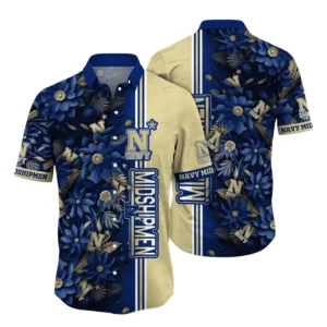 Navy Midshipmen Hawaiian Shirt All Over Print, Custom Name TN300425Y7HWCT5NCUSNA