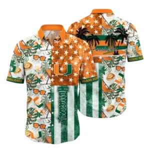 Miami Hurricanes Hawaiian Shirt All Over Print, Custom Name TN300425Y7HWCT7NCUM