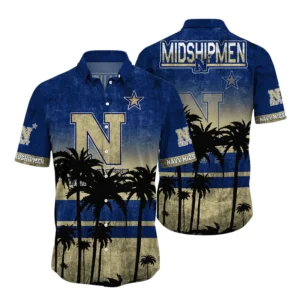 Navy Midshipmen Hawaiian Shirt All Over Print, Custom Name TN300425Y7HWCT7NCUSNA