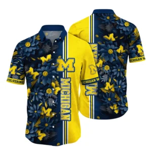 Michigan Wolverines Hawaiian Shirt All Over Print, Custom Name TN300425Y7HWCT8NCMIW
